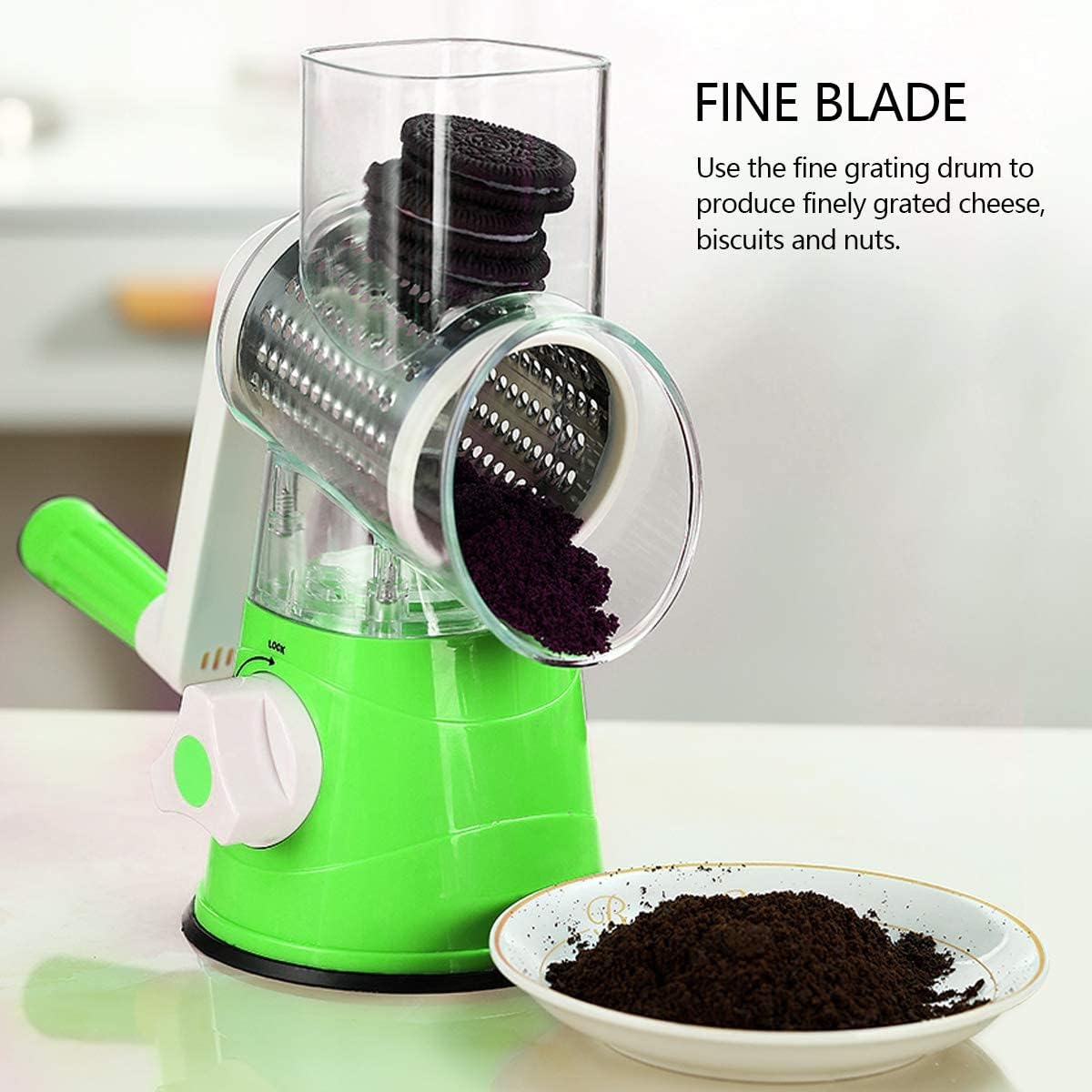 Vegetable Slicer with 3 Interchangeable Blades (SA2510-021)GREEN Spice and sugar Jar Apricot