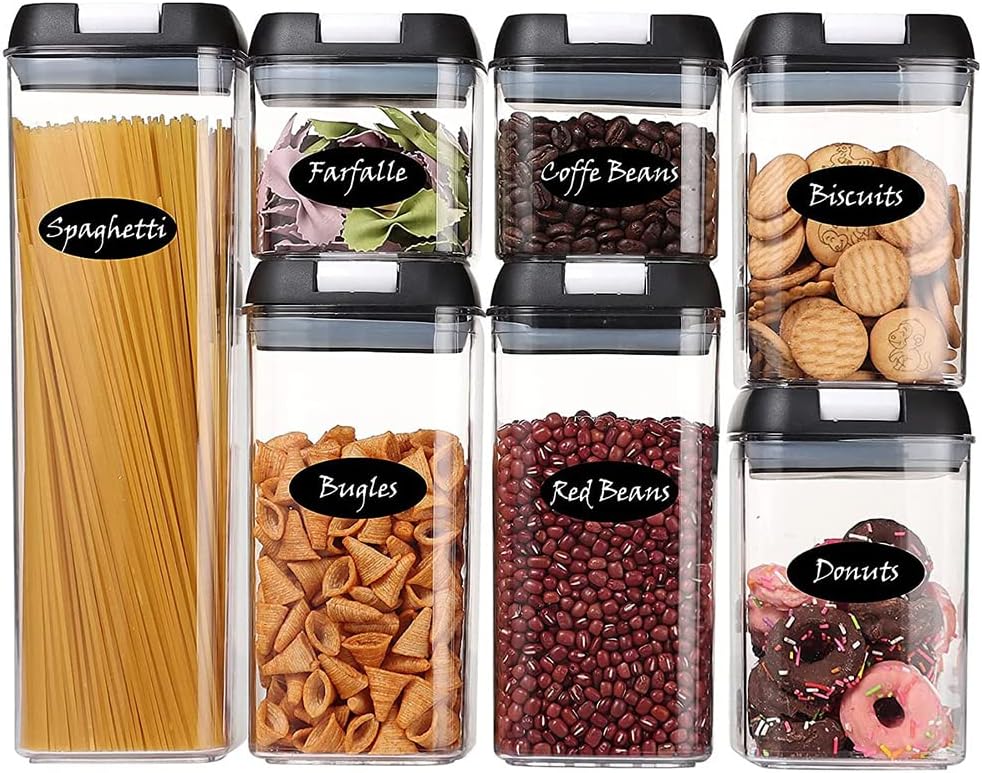 7 PCs Food Storage Container Spice and sugar Jar Apricot   