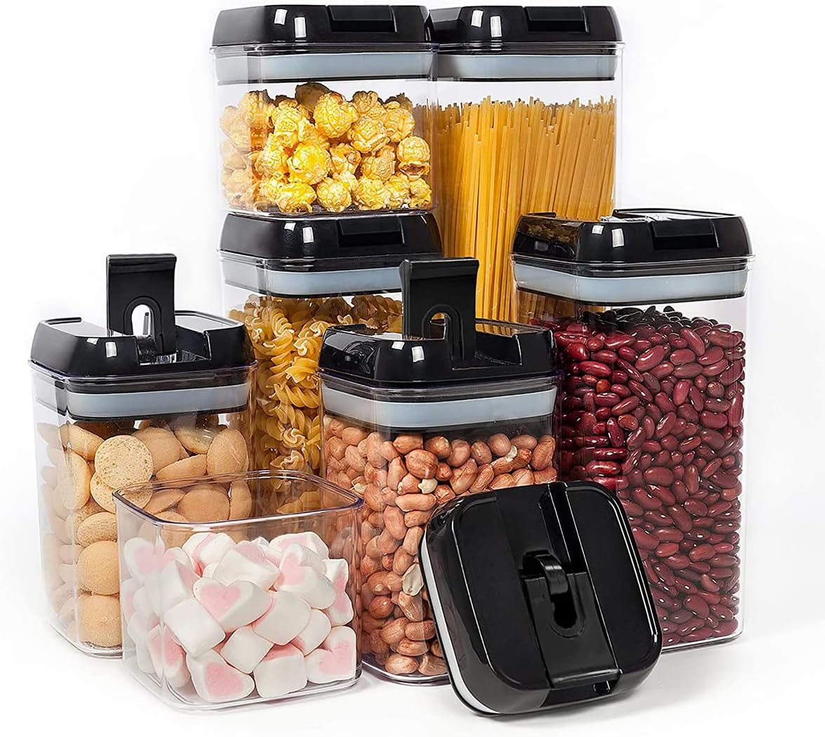 7 PCs Food Storage Container Spice and sugar Jar Apricot   