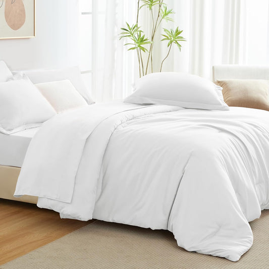 Solid Duvet Cover-White Bed Sheets Apricot