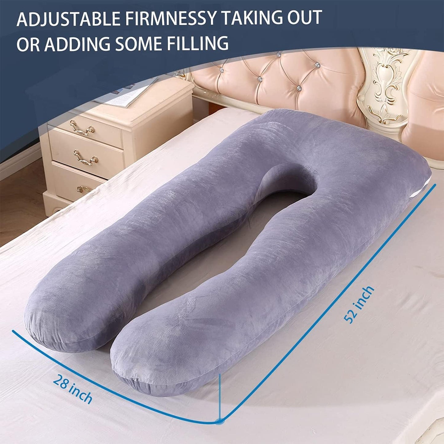 U Shaped Pregnancy Pillows for Sleeping(Assorted) Apricot