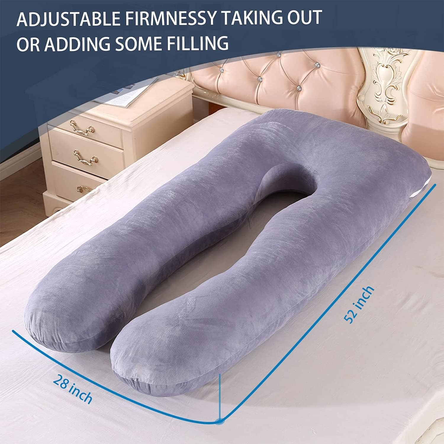 U Shaped Pregnancy Pillows for Sleeping(Assorted) Apricot
