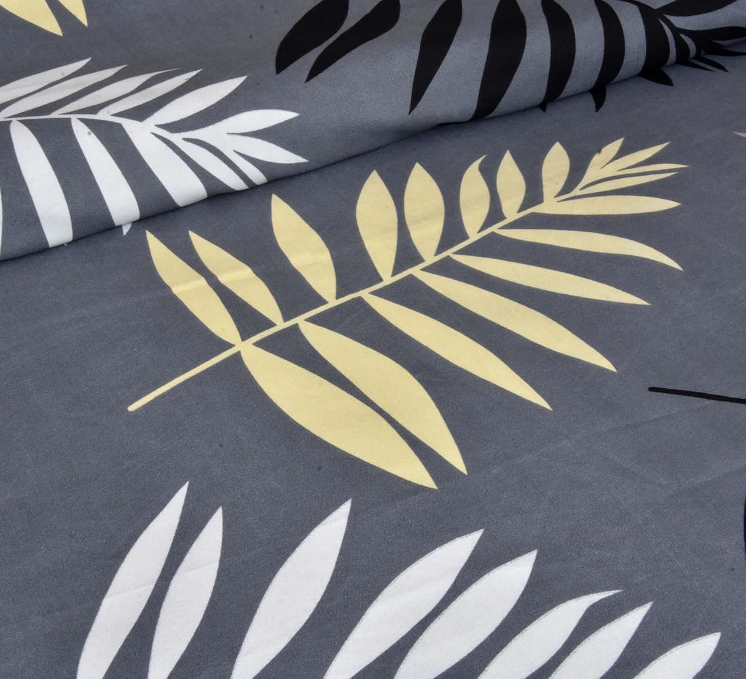 Duvet Cover-Black Feathers Bed Sheets Apricot