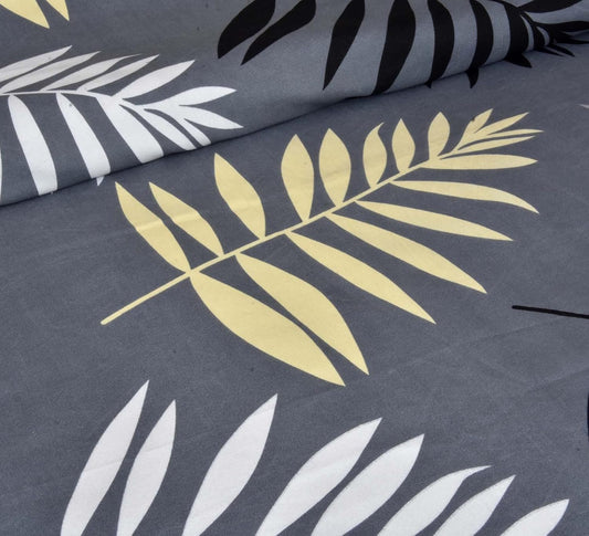 Duvet Cover-Black Feathers Bed Sheets Apricot