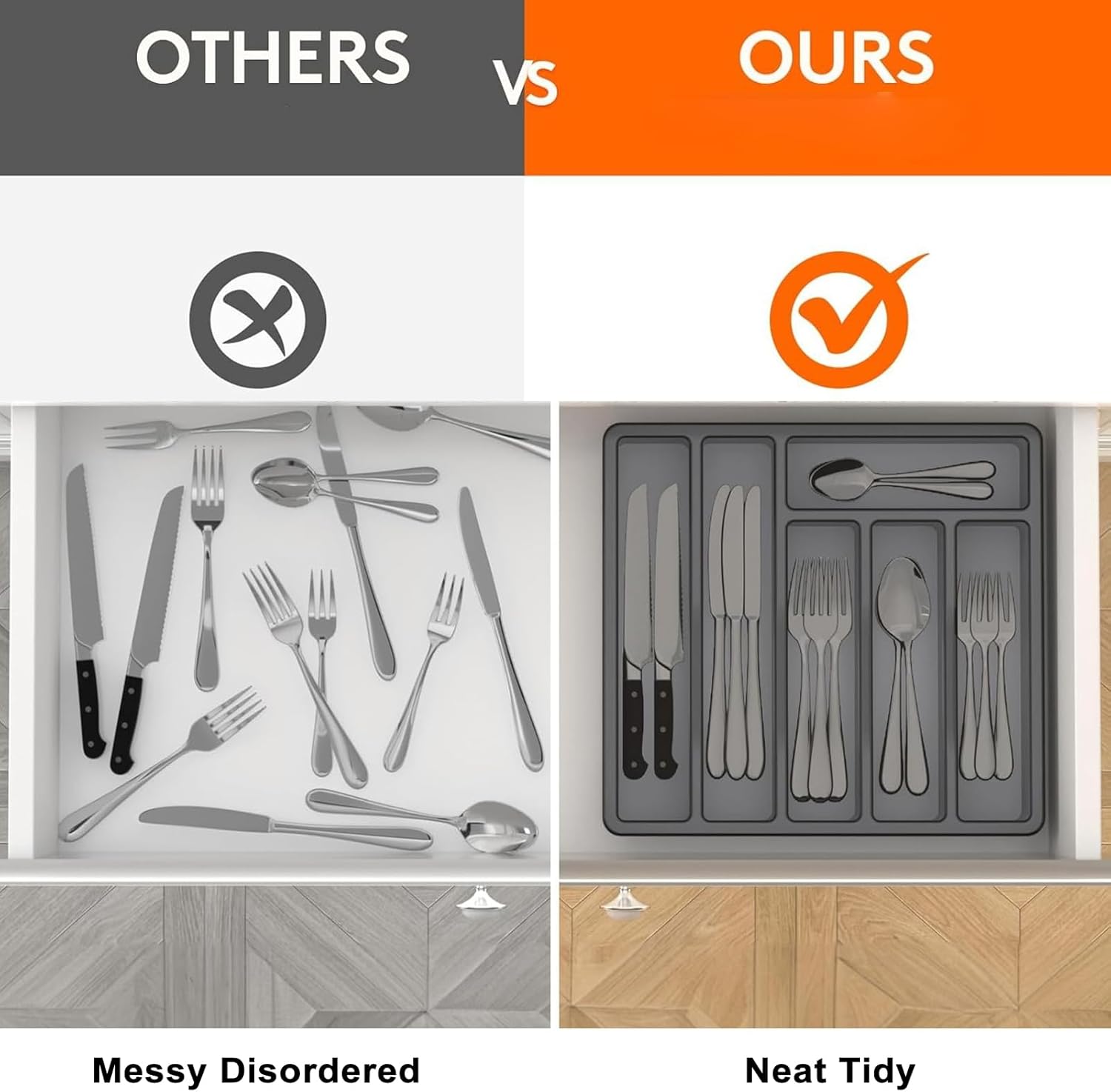 6 Compartments Drawer Countertop with Lid (SA2510-070) Apricot