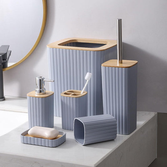 7PCS Bathroom Accessory Set-SA2408-310(Grey) Bathroom Accessory Sets Apricot