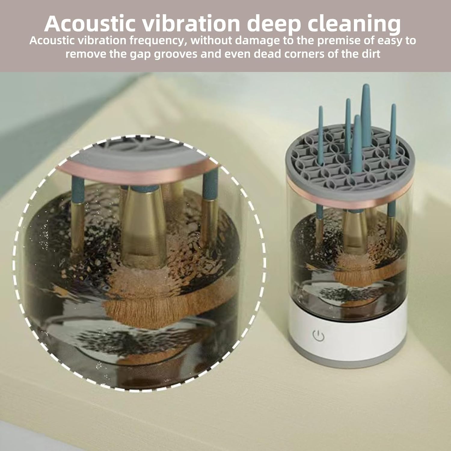 Electric Makeup Brush Cleaning Machine-SA2408-194 Cosmetic Organizer Apricot