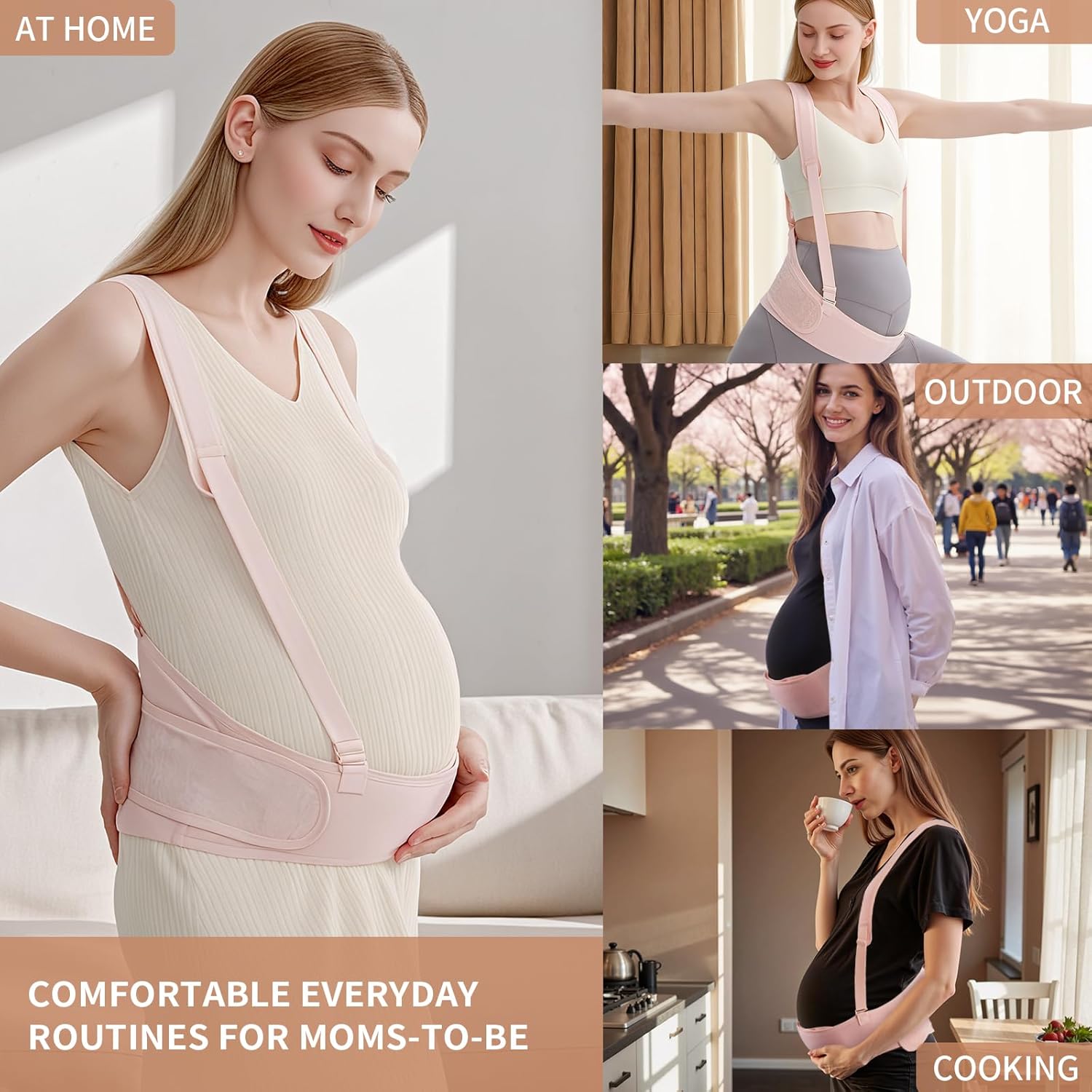 Belly Bands for Pregnant Women With Double Support-SA2411-55 Blankets Apricot