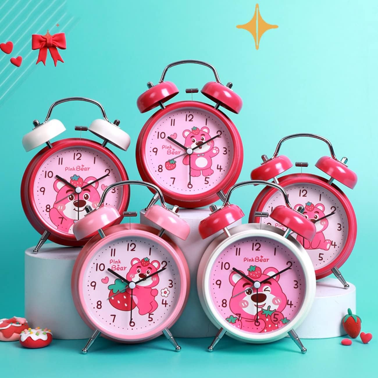 Side Table Alarm Clock SA2405-233(Pink) Clock Apricot