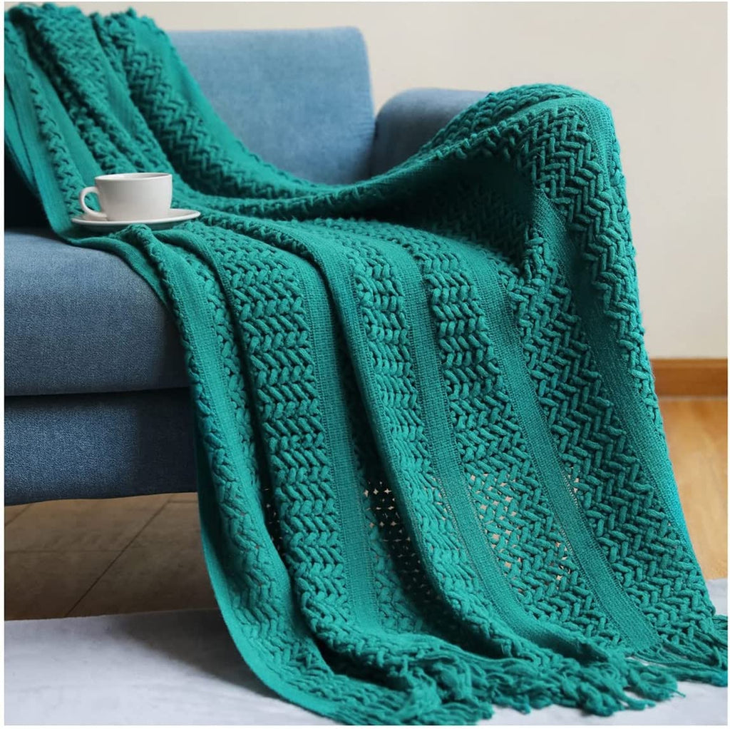 Lounge Sofa & Bed Throw/ Blanket-Emerald green