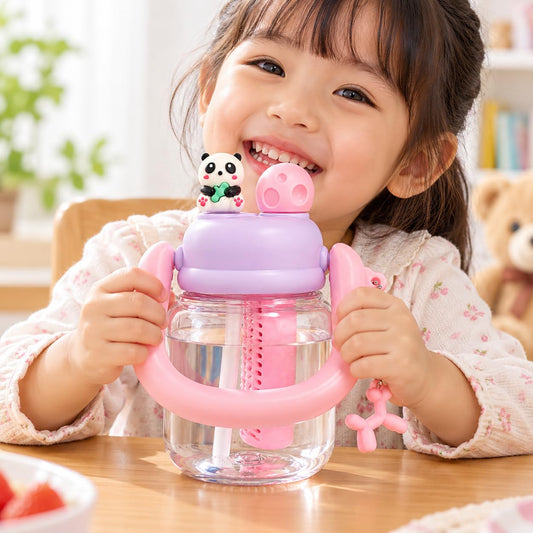 Panda Fruit Infuser Water Bottle with Handle and Charm SA2607-15 (Aqua) Apricot