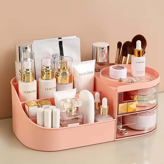 1pc Rotating Cosmetic Organizer-Pink Cosmetic Organizer Apricot