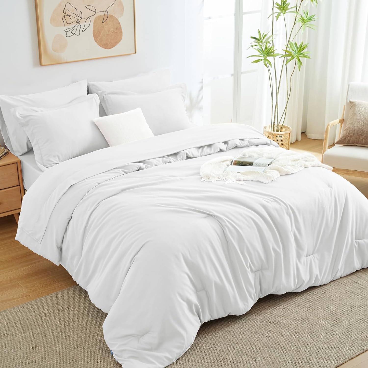 Solid Duvet Cover-White Bed Sheets Apricot