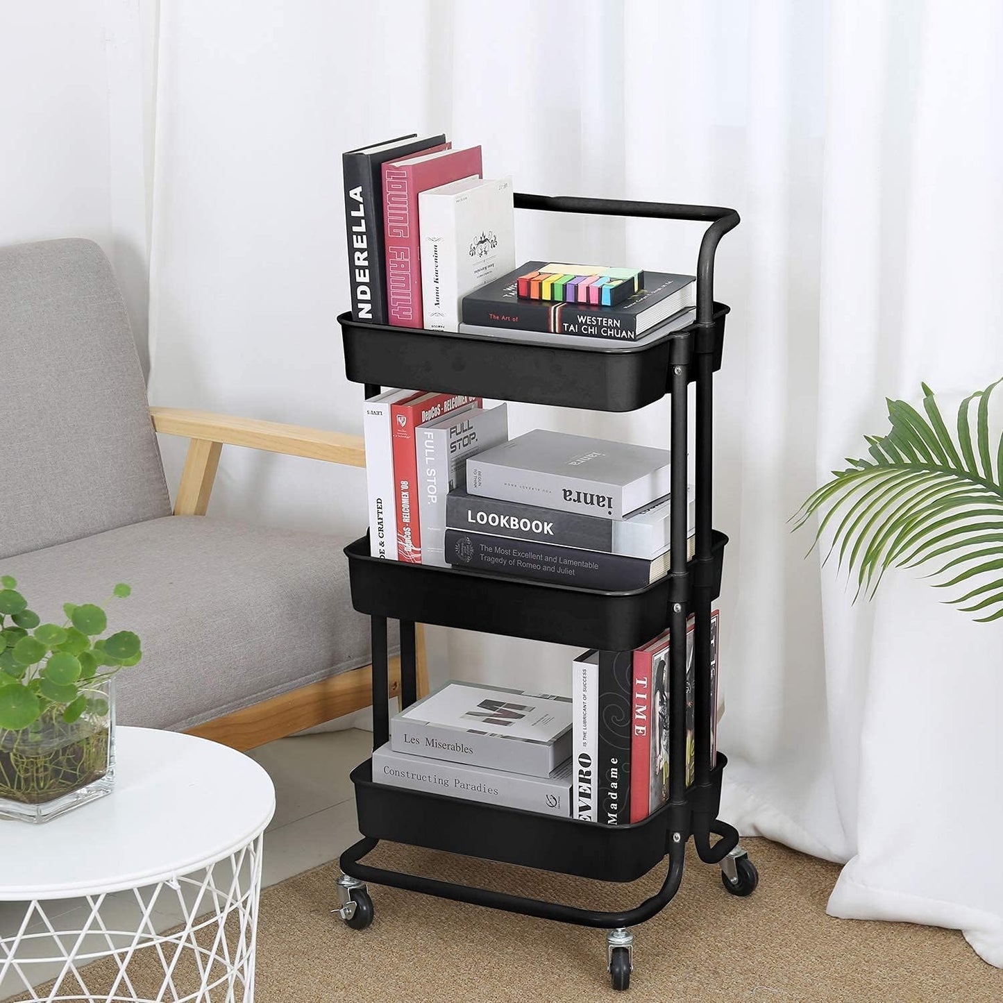 3-Layers Multi-function Trolley Storage Organizer(15262) Storage Organizer Apricot