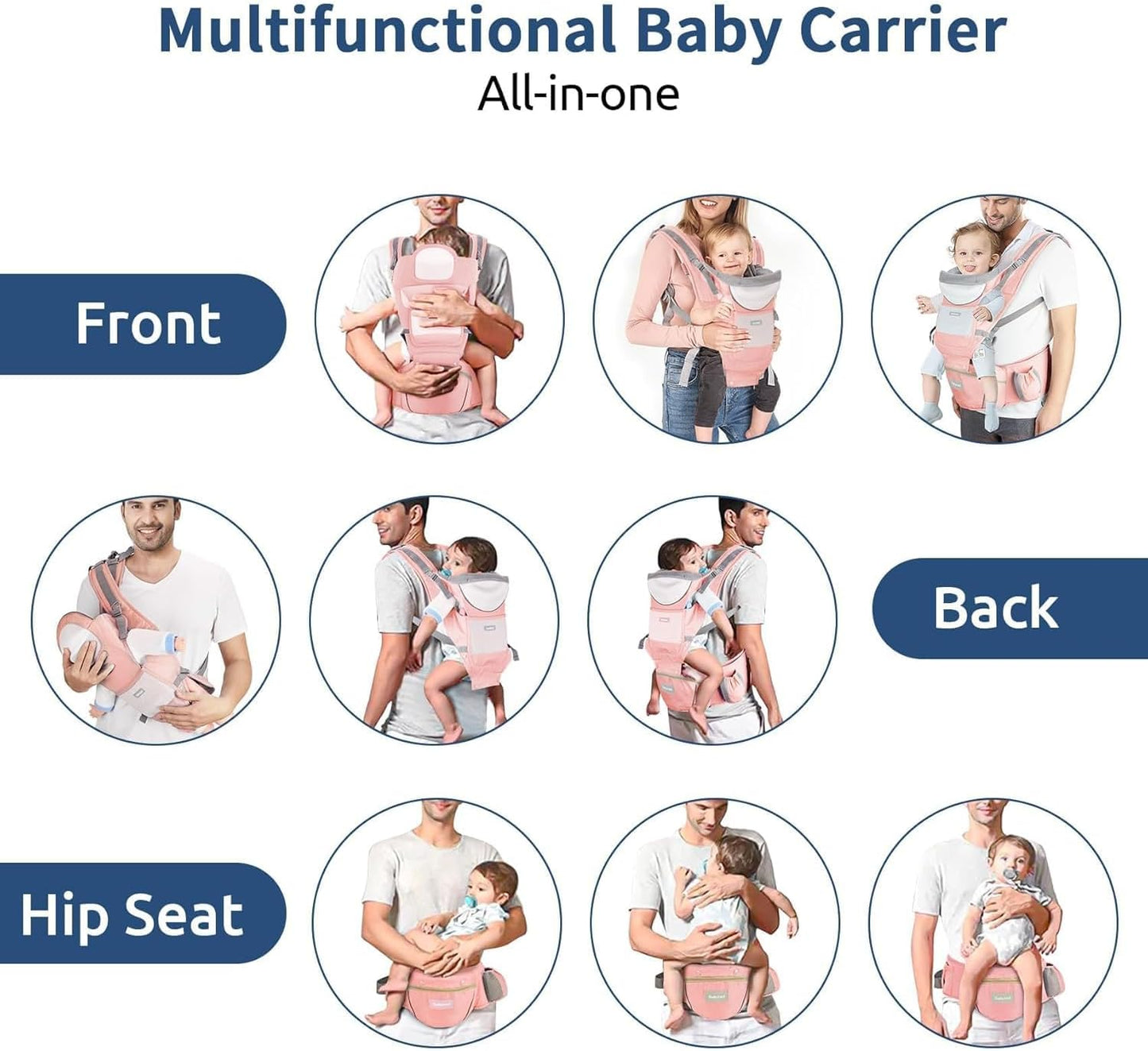 6-in-1 Baby Carrier Baby Strap with Waist Stool-SA2408-183 Blankets Apricot