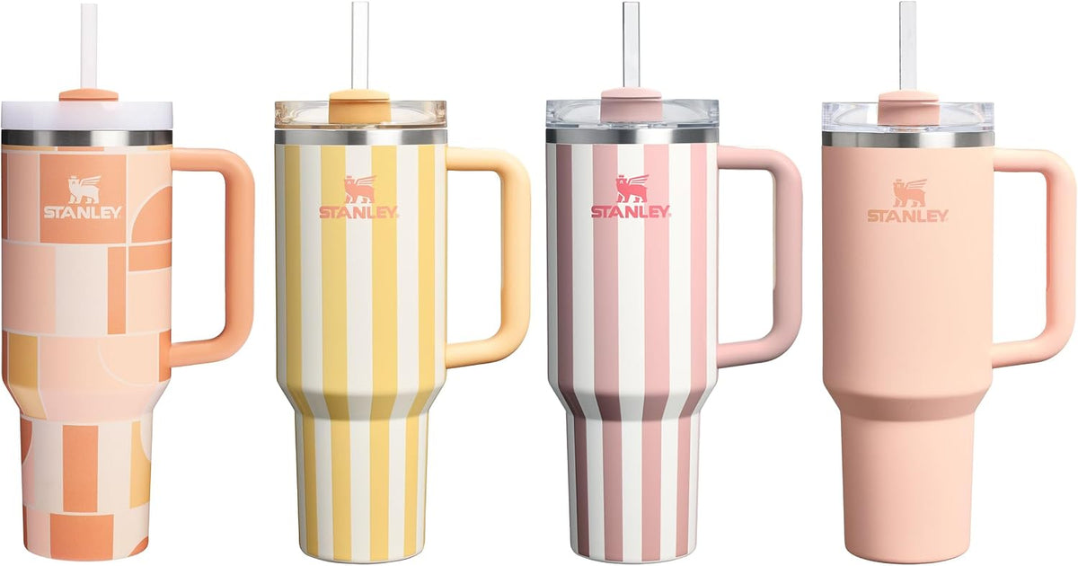 STANLEY Quencher H2.0 FlowState Tumbler SA2607-02(Rose Pink Stripes) Tumbler Apricot