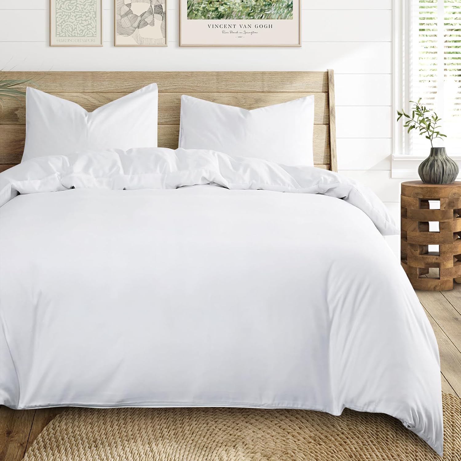 Duvet Cover-White Bed Sheets Apricot