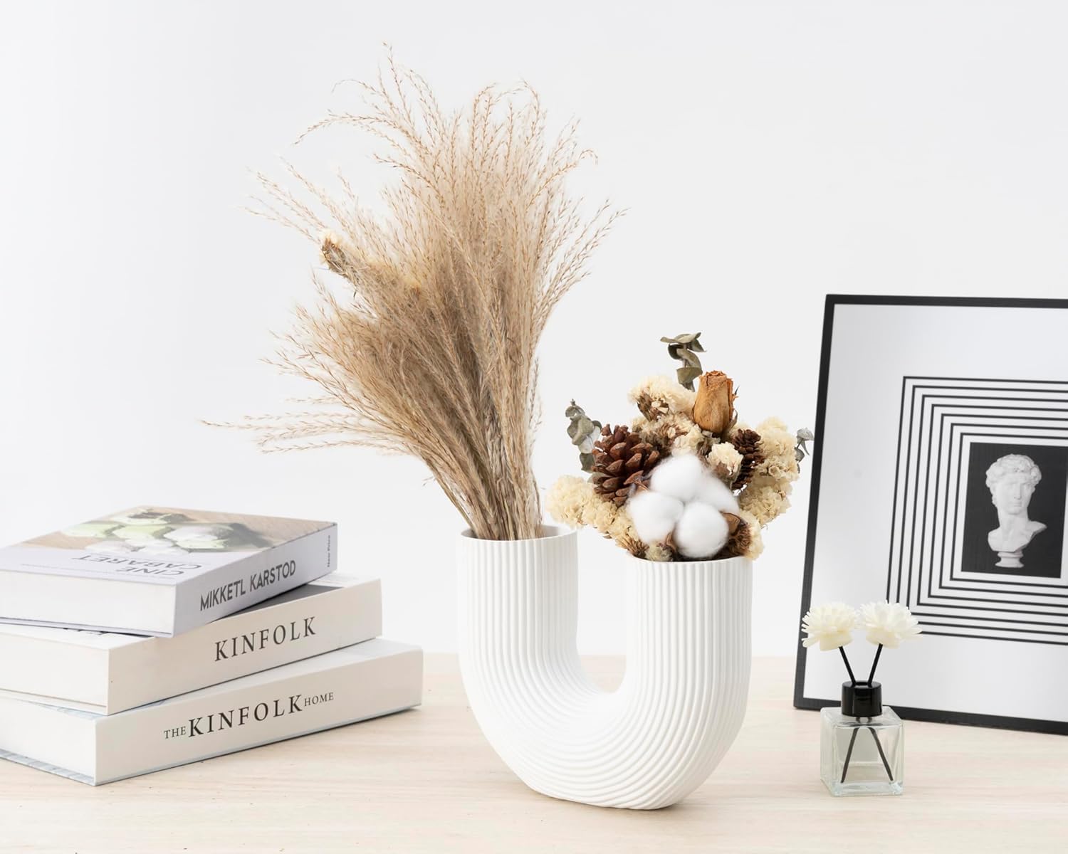 2PCs U-Shaped Boho Style Vase (SA2510-098) Apricot