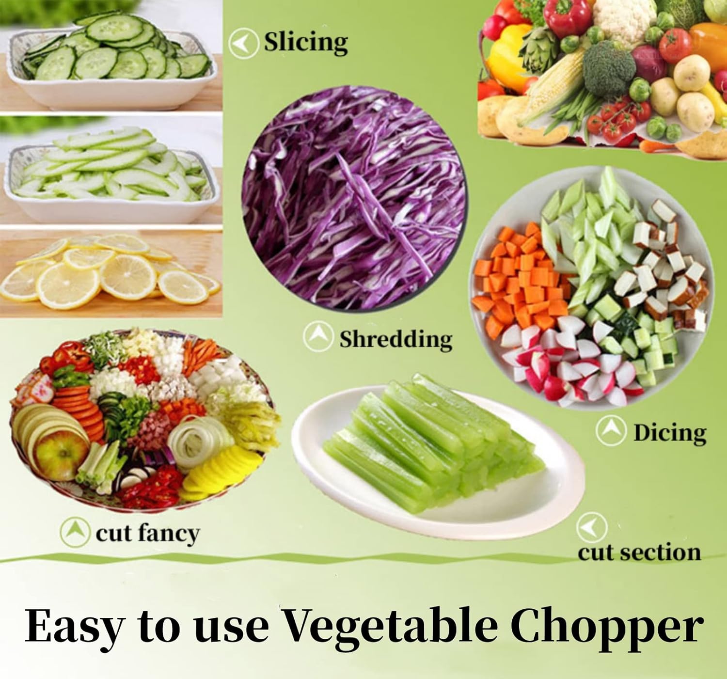 14PCs Multi-functional Food Chopper with Large Container-SA2411-48 Spice and sugar Jar Apricot