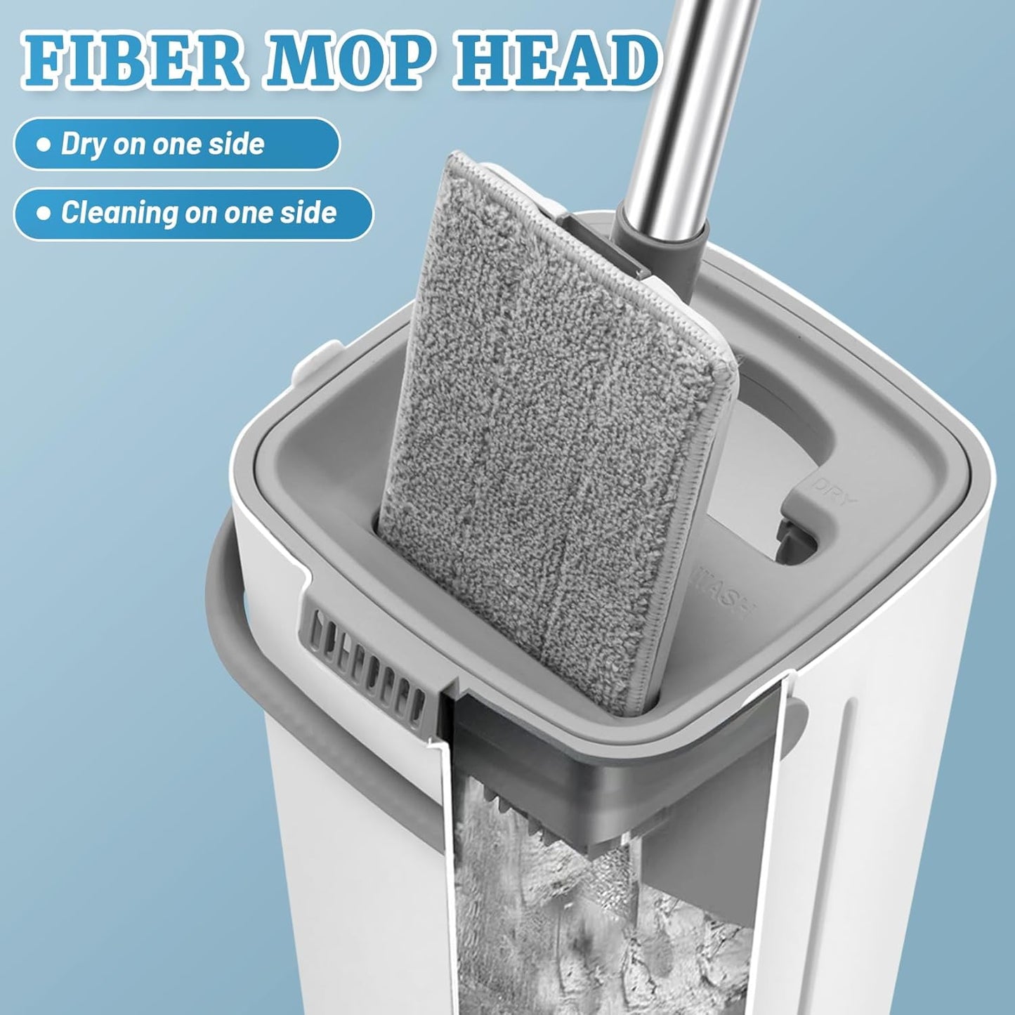 Flat Floor Mop With Bucket-SA2408-126 Bath Mats Apricot