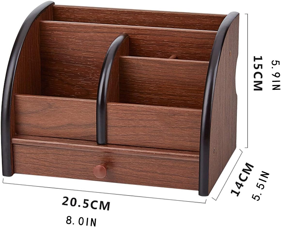 Multifunctional Wooden Pen/Pencil Holder Cosmetic Organizer Apricot