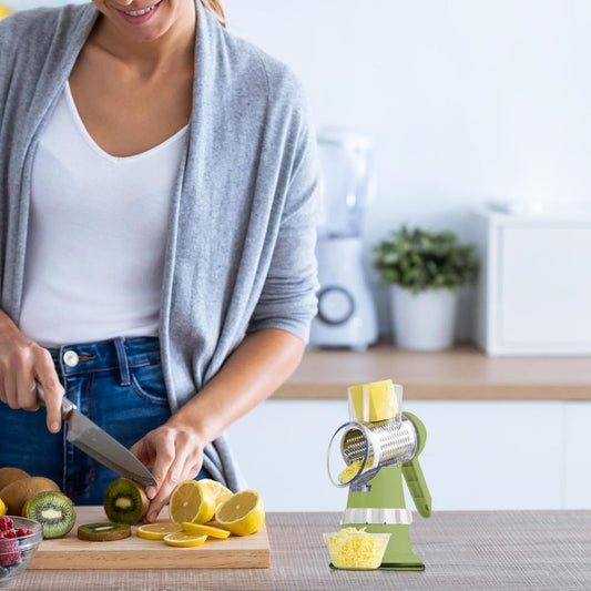 Vegetable Slicer with 3 Interchangeable Blades (SA2510-020)Green Spice and sugar Jar Apricot