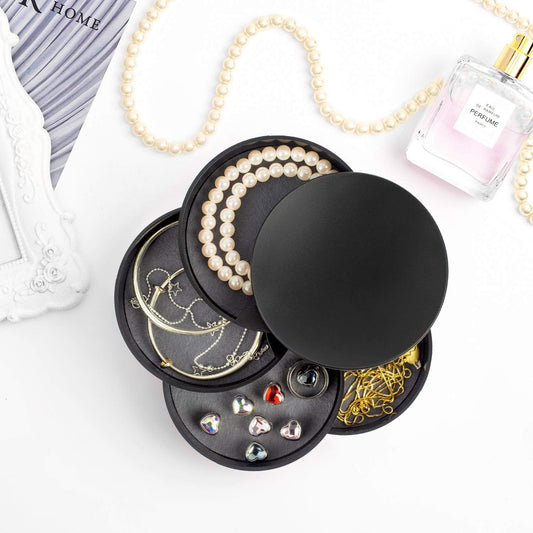 Jewelry Organizer With Mirror-SA2408-191(Black) Cosmetic Organizer Apricot