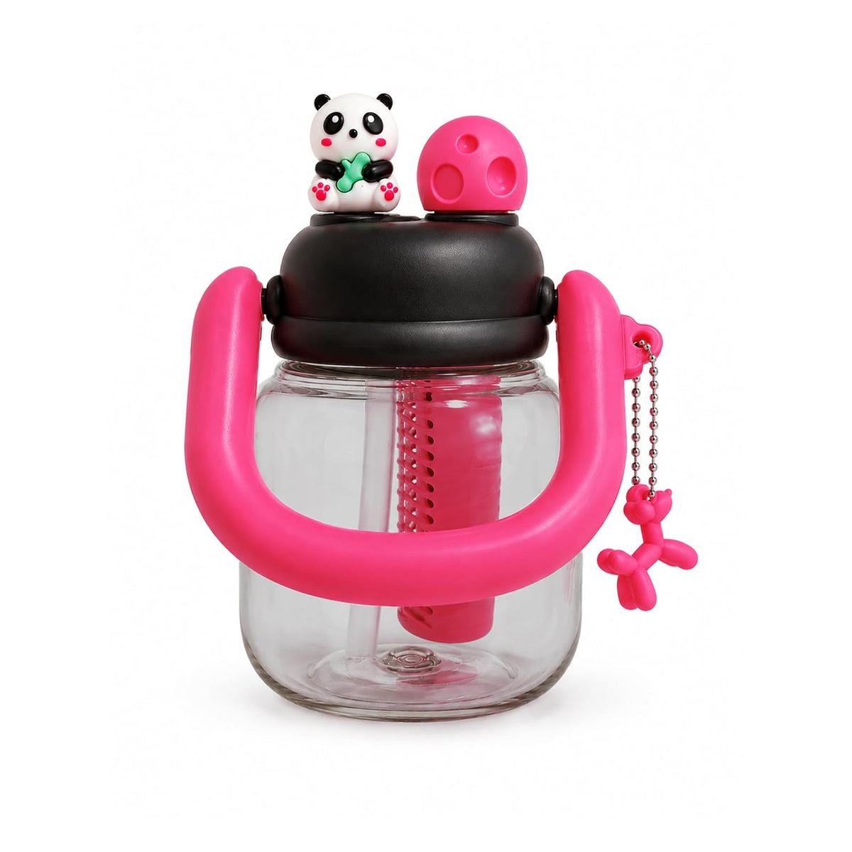 Panda Fruit Infuser Water Bottle with Handle and Charm SA2607-15 (Black) Apricot