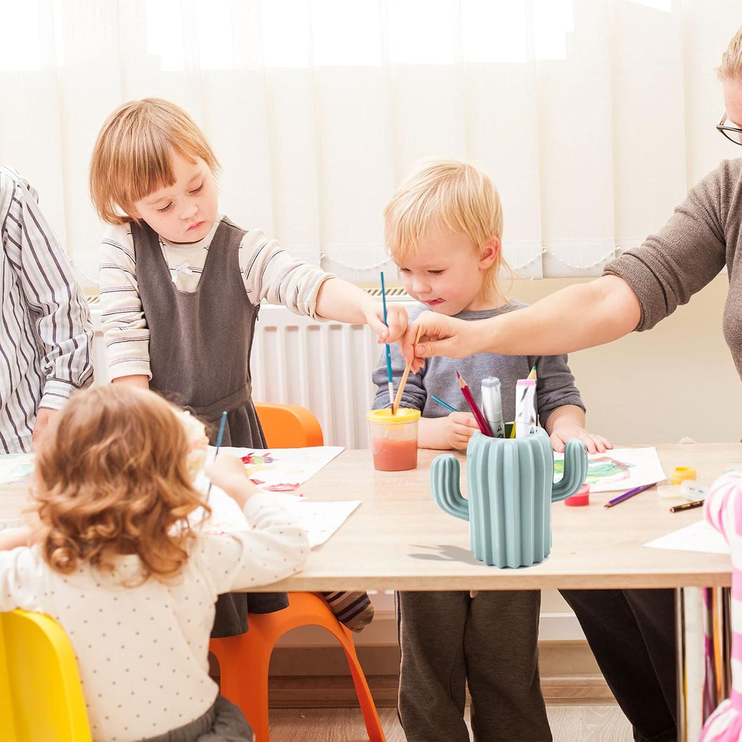 2PCs Nordic Style Vase Container (SA2510-090) Candle Stand Apricot