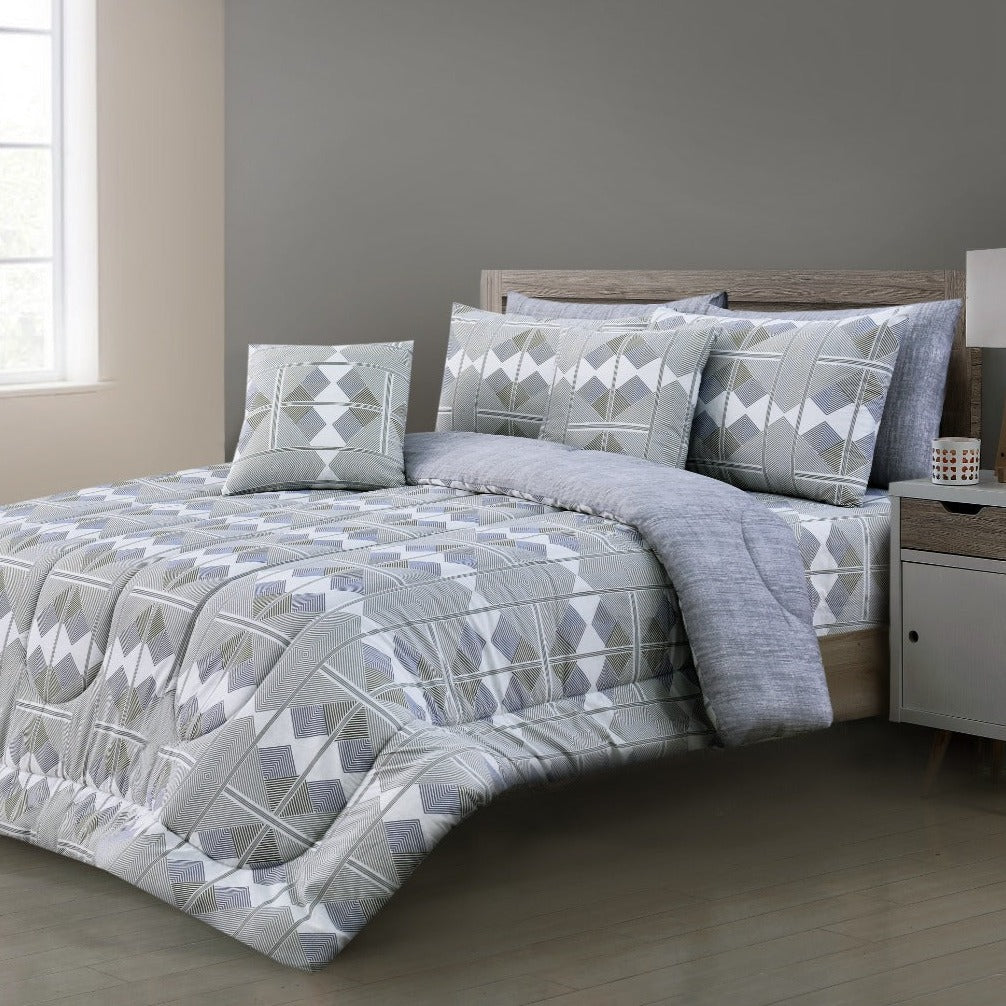 8 PCs Winter Comforter Set-Multi Box Apricot