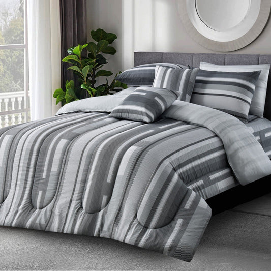 8 PCs Winter Comforter Set-Subway Apricot