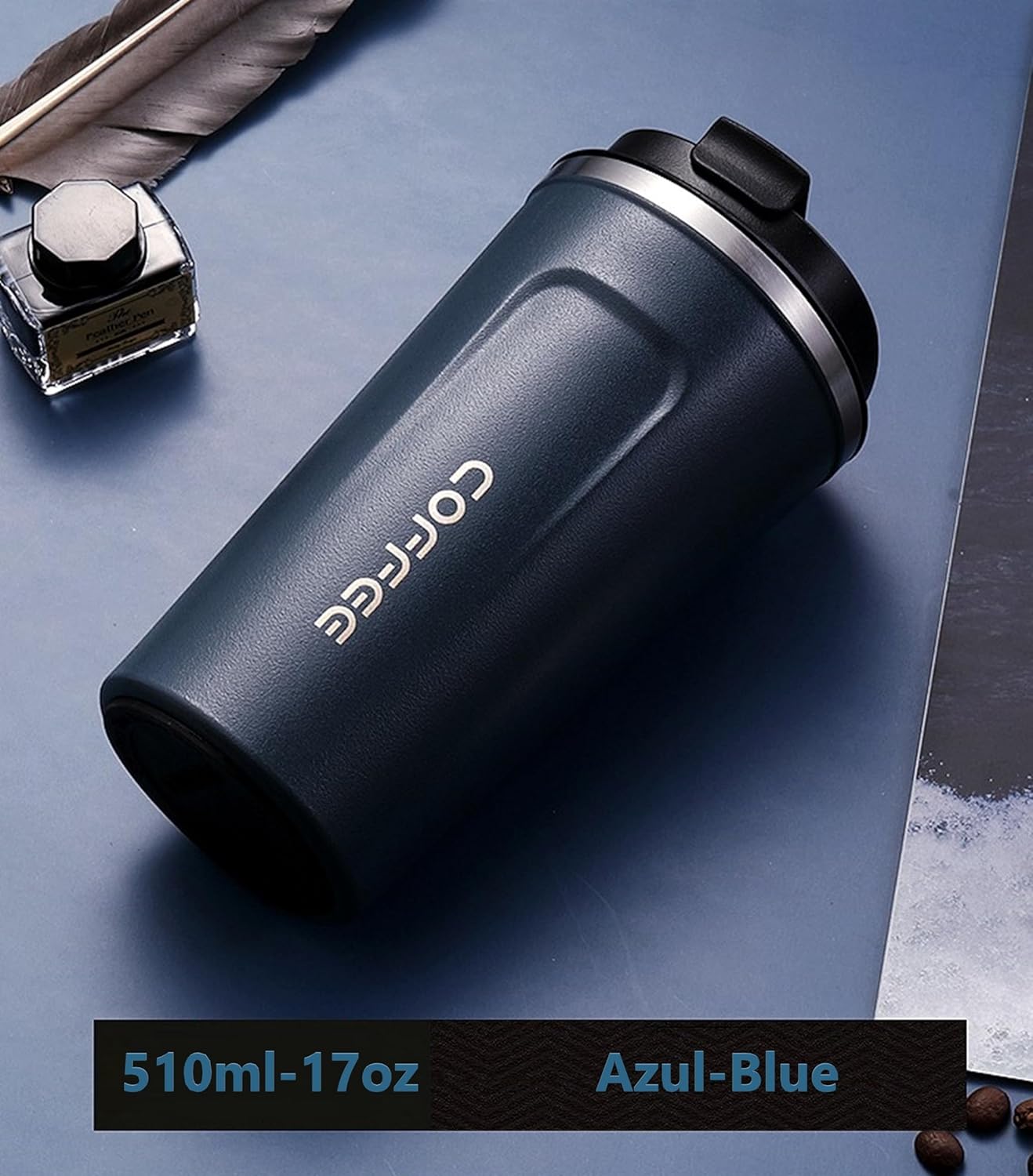 510ML Thermo Coffee Mug with Hermetic Temperature (SA2510-074)Azul Blue Tumbler Apricot