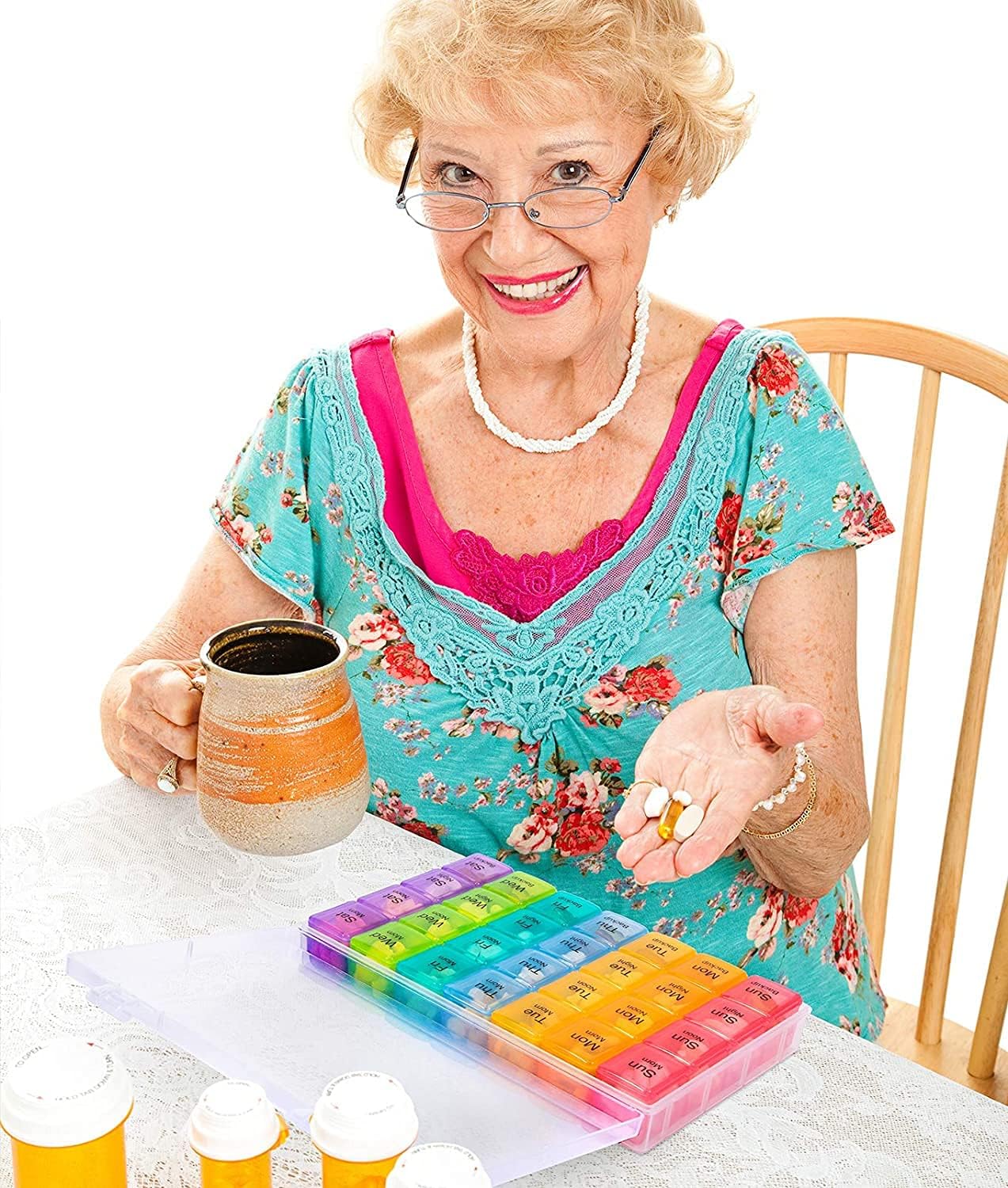 28 Grids Pill Container Pill Box Holder-SA2408-198 Apricot