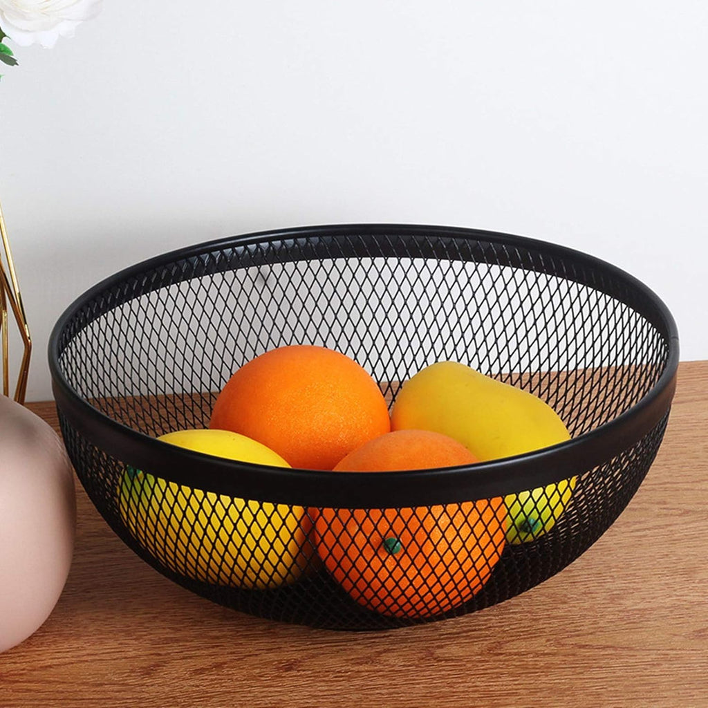 Interloop Iron Fruit Basket-(5331) Black
