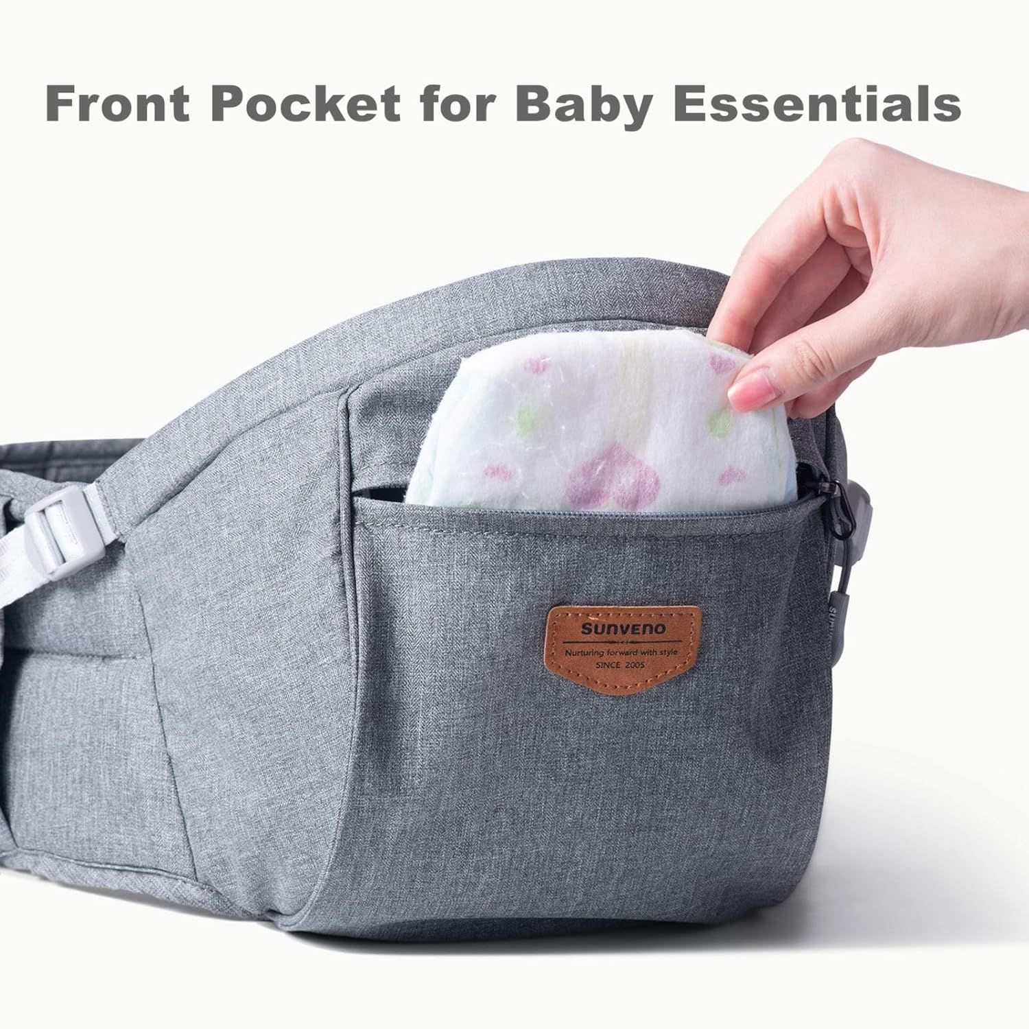 Baby Hip Seat With Adjustable Belt and Pocket-SA2408-182 Blankets Apricot