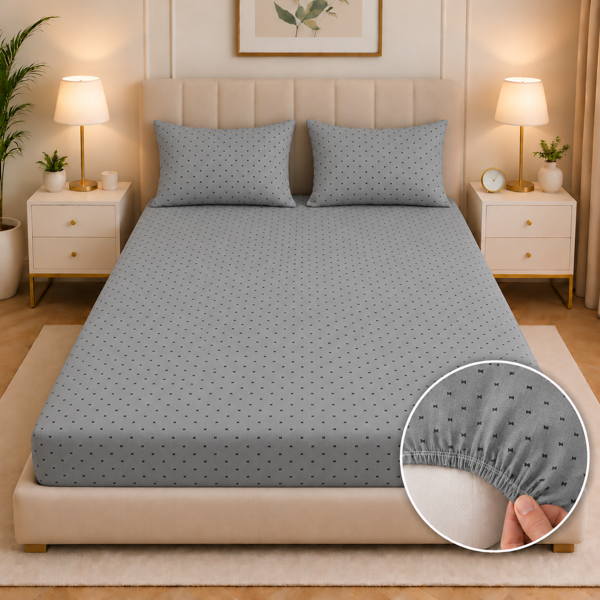 Fitted Bed Sheet-FT0013 Fitted Sheets Apricot