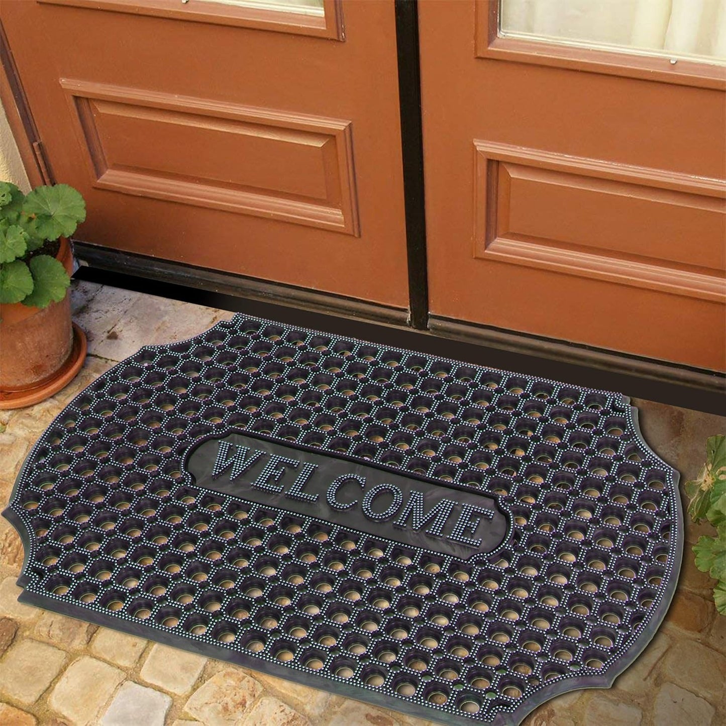 Outdoor Indoor Antislip Door Mat-SA2553-07(Blue) Door Mats Apricot