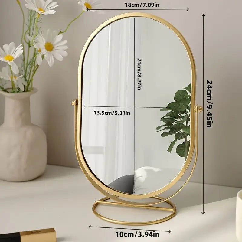 Rotatable Desktop Vanity Mirror Mirror Apricot