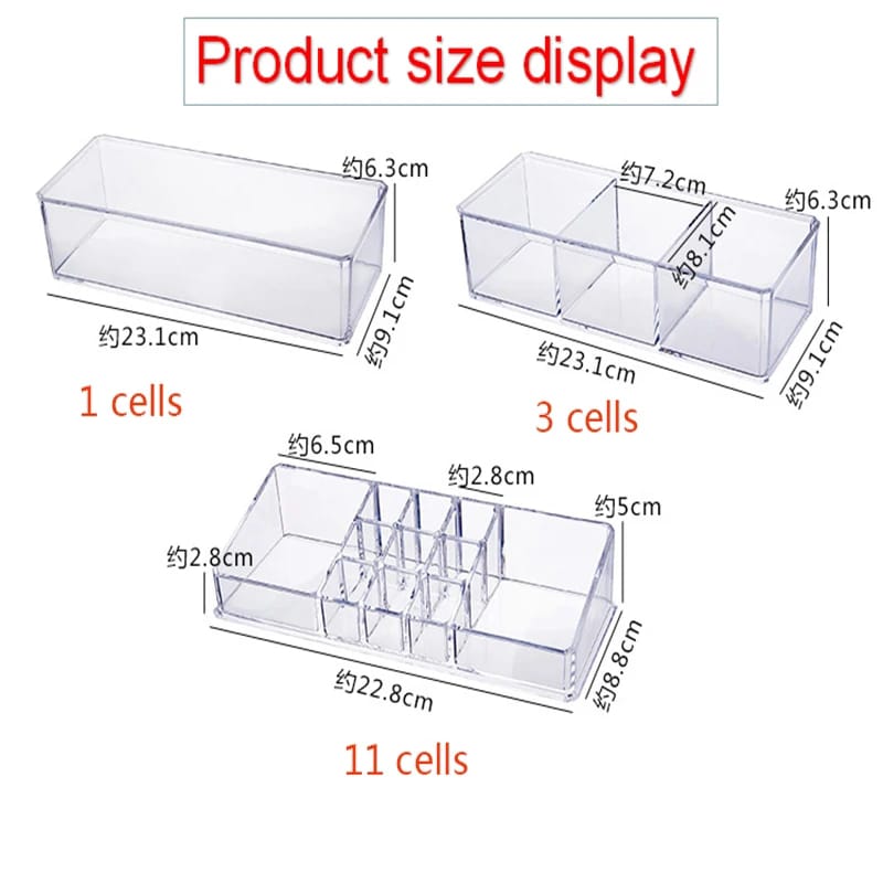 Acrylic 2 Drawer Makeup Organizer-(5350)Transparent Cosmetic Organizer Apricot   