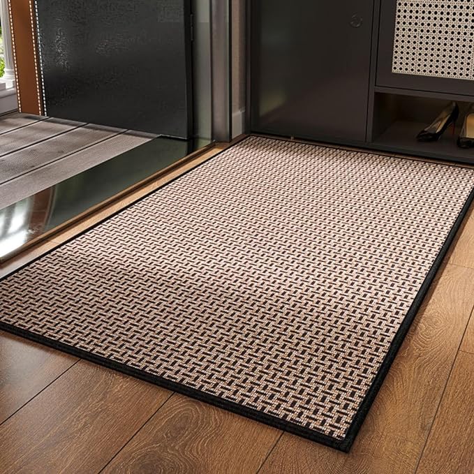 Anti-SLIP DOOR MAT 5772 -BLACK TEXTURE Door Mats Apricot   