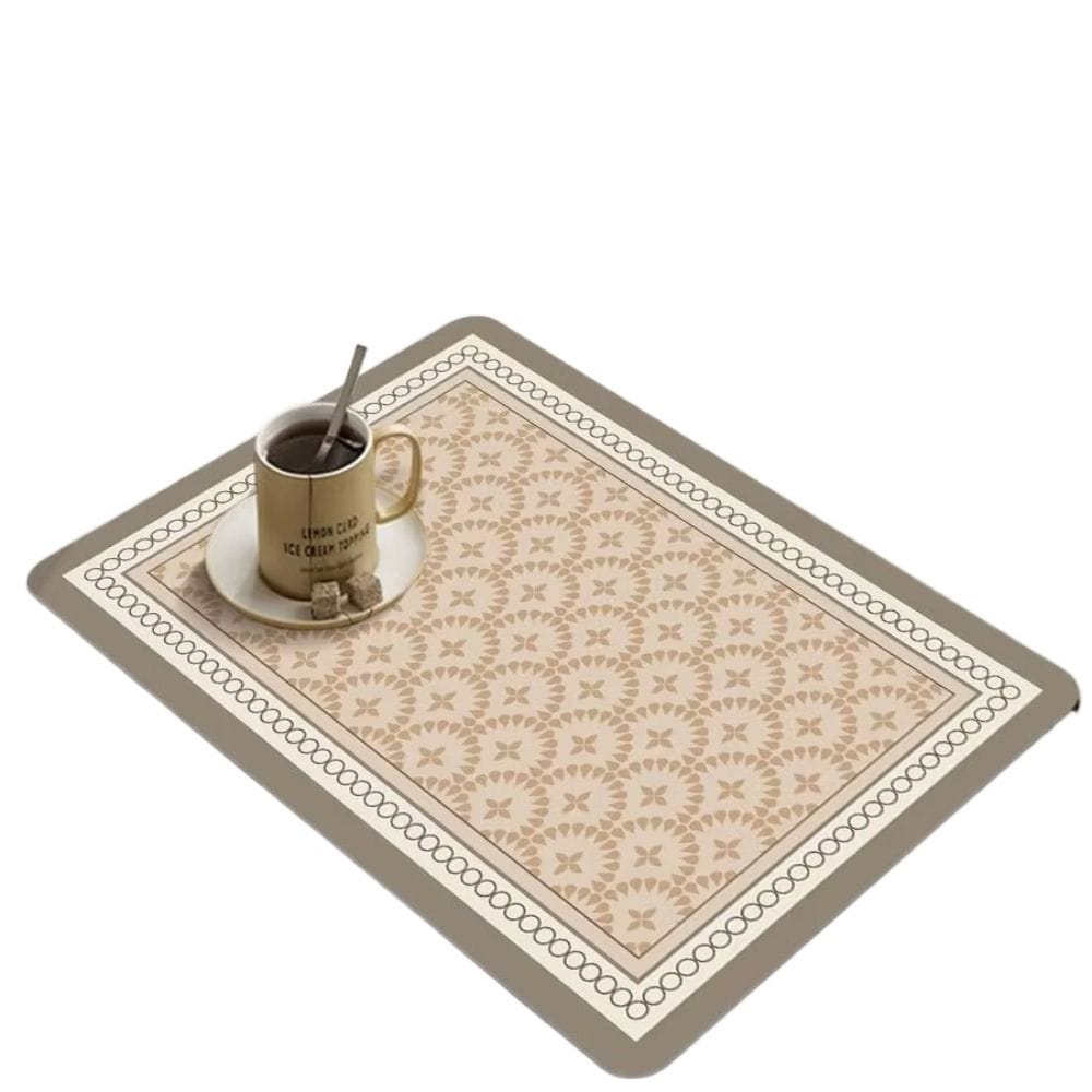 Anti Slip Dish Drying Mat-5759Beige Geometric Rugs Apricot   