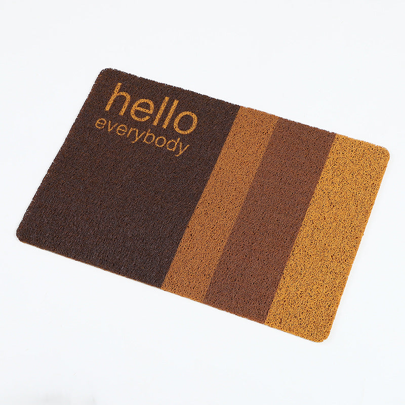 Anti-Slip Door Mat(312)5404-Hello Everybody Door Mats Apricot   