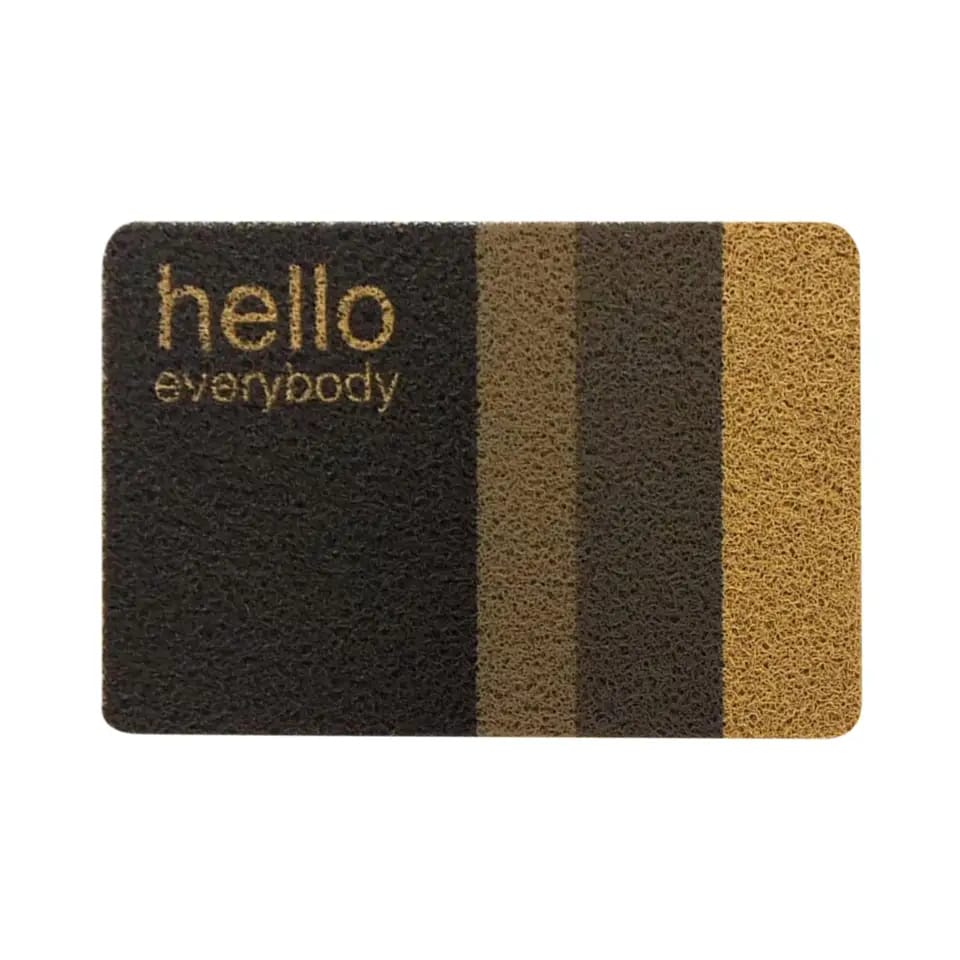 Anti-Slip Door Mat(312)5404-Hello Everybody Door Mats Apricot   