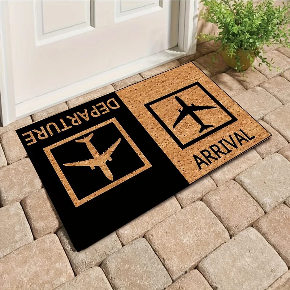 Anti-Slip Door Mat(312)-Arrival & Departure Door Mats Apricot   