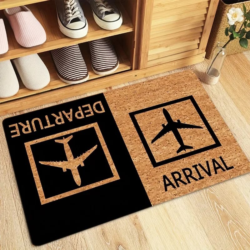 Anti-Slip Door Mat(312)-Arrival & Departure Door Mats Apricot   