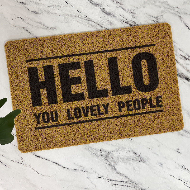 Anti-Slip Door Mat(312)-Hello Door Mats Apricot   