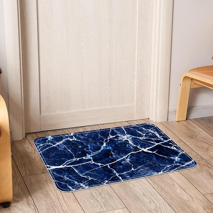 Anti-Slip Door Mat(319)-5406Blue Marble Door Mats Apricot   