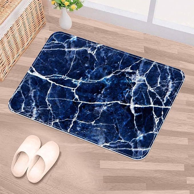 Anti-Slip Door Mat(319)-5406Blue Marble Door Mats Apricot   