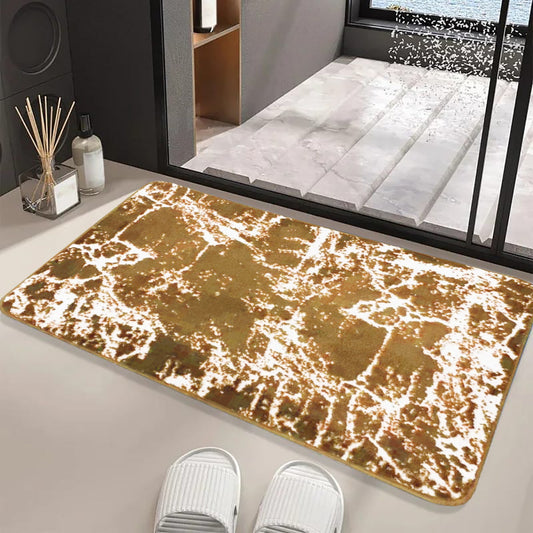 Anti-Slip Door Mat(319)-14245Beige Marble Door Mats Apricot   