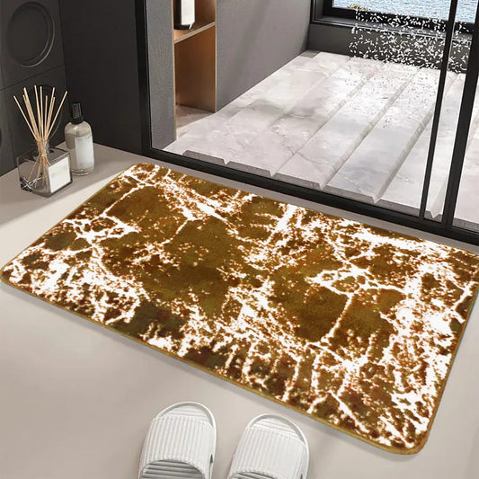 Anti-Slip Door Mat(319)-Brown Marble Door Mats Apricot   